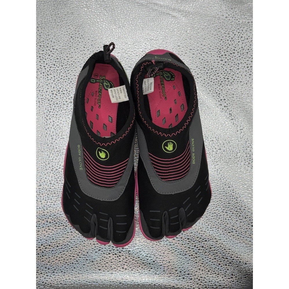 Body Glove 3T Barefoot Cinch Womens Water Shoes Size 8 Black Pink Beach Used